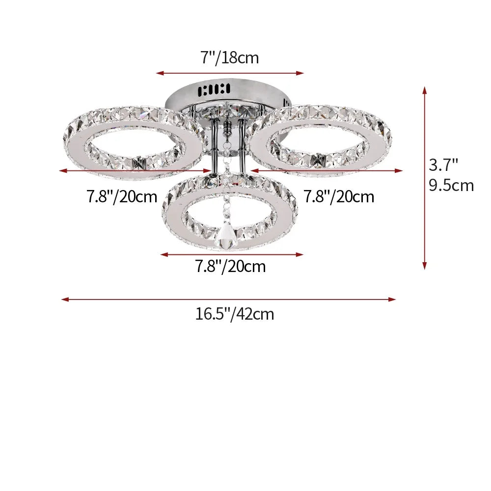 Crystal LED Pendant Light – Dimmable with Remote