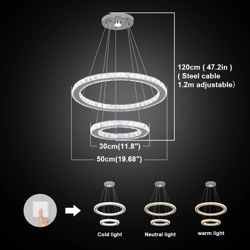 Crystal Chandelier – Modern Dimmable Dining Room Light
