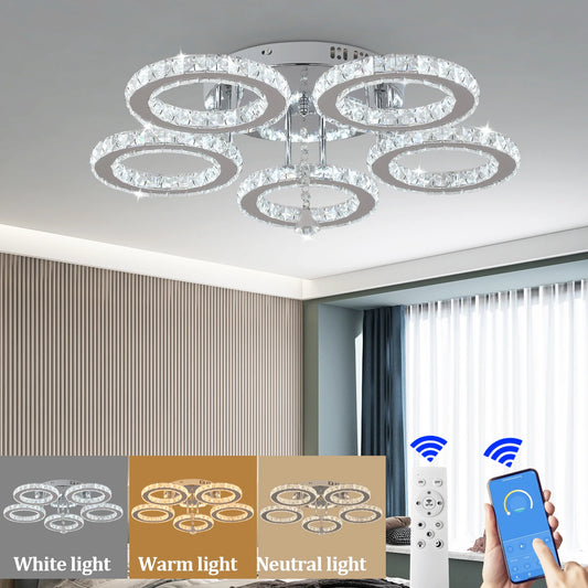 Crystal LED Pendant Light – Dimmable with Remote