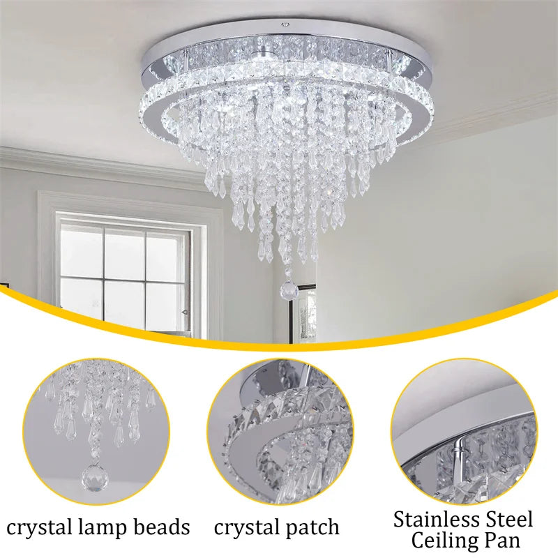 K9 Crystal Chandelier – Smart Dimmable, Flush Mount