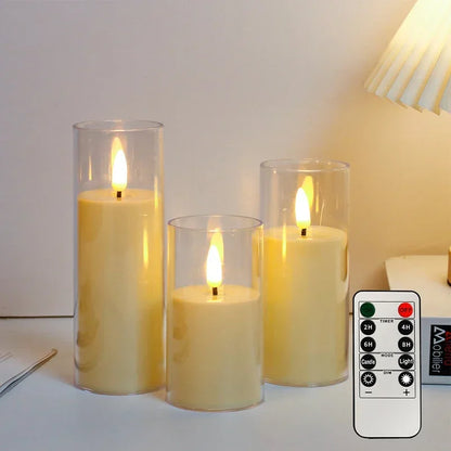 Flameless LED Candles Set – Remote & Timer (3-Pack)