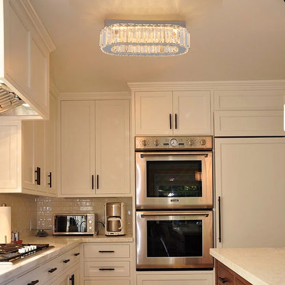 Crystal LED Ceiling Lamp – 3-Color Dimmable Light