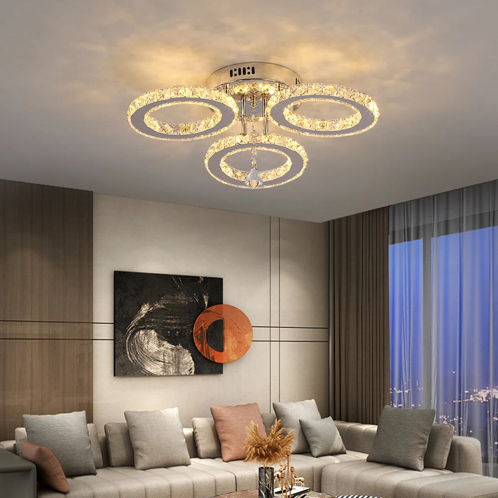 Crystal LED Pendant Light – Dimmable with Remote