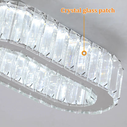 Crystal LED Ceiling Lamp – 3-Color Dimmable Light