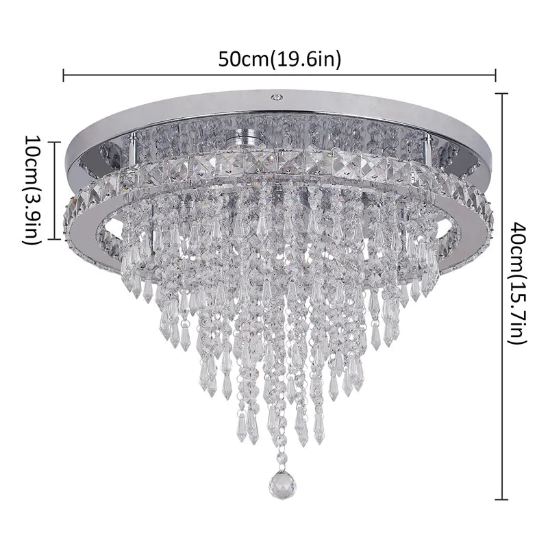 K9 Crystal Chandelier – Smart Dimmable, Flush Mount