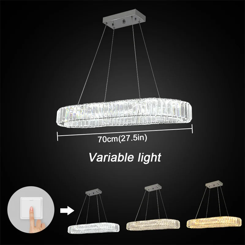 Crystal Chandelier – Modern Dimmable Dining Room Light