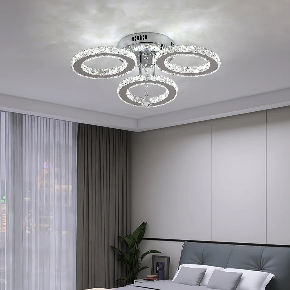 Crystal LED Pendant Light – Dimmable with Remote