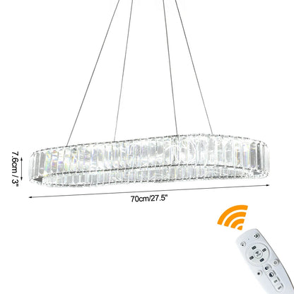Crystal Ring Chandelier – Dimmable LED with Remote