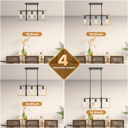 5-Light Rattan Pendant Light – Farmhouse Chandelier