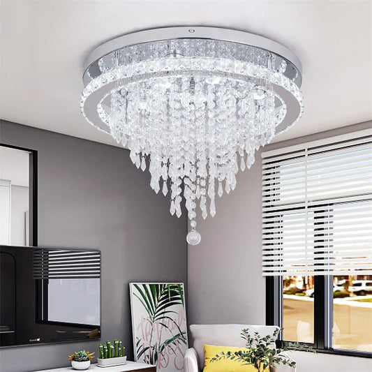 K9 Crystal Chandelier – Smart Dimmable, Flush Mount