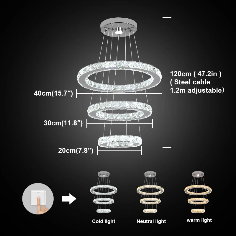 Crystal Chandelier – Modern Dimmable Dining Room Light