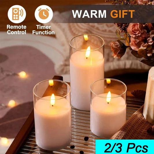 Flameless LED Candles Set – Remote & Timer (3-Pack)