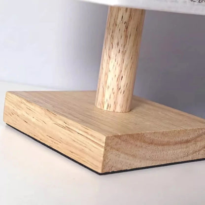 Chinese-Style Wood Table Lamp – Dimmable Fabric Shade