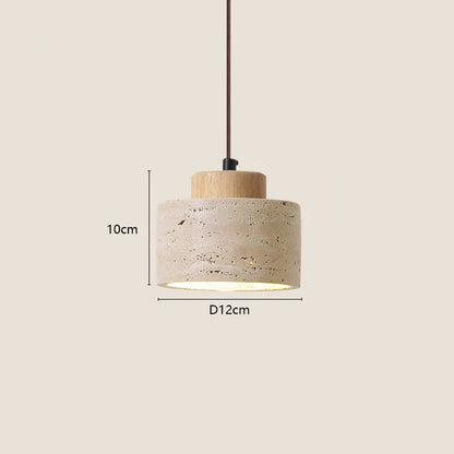 Wabi-Sabi Stone Pendant Lamp – Bedside Hanging Light