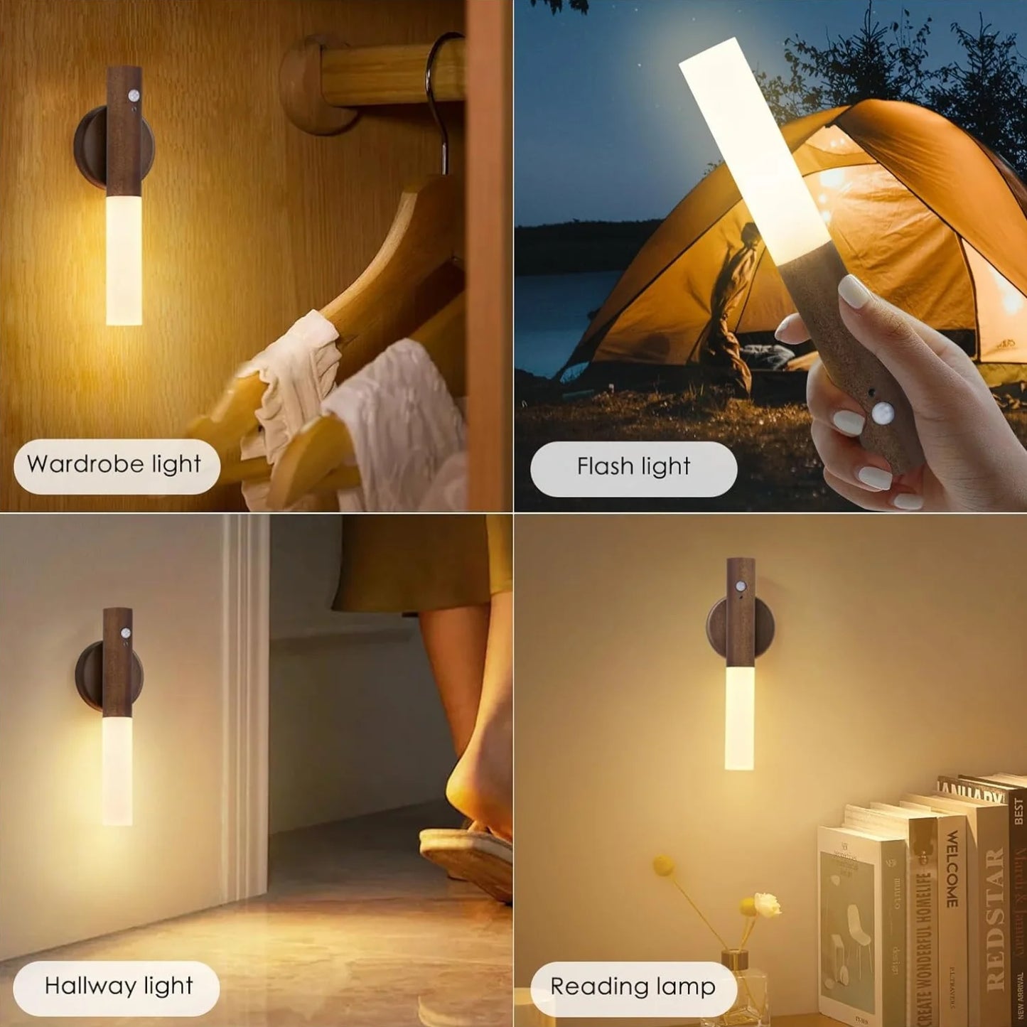 Motion Sensor Night Light – Rechargeable Wall Lamp