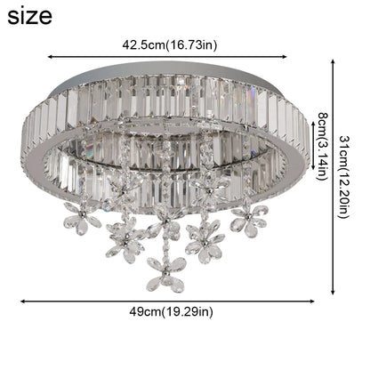 Crystal LED Chandelier – Modern Flush Mount Ceiling Lamp