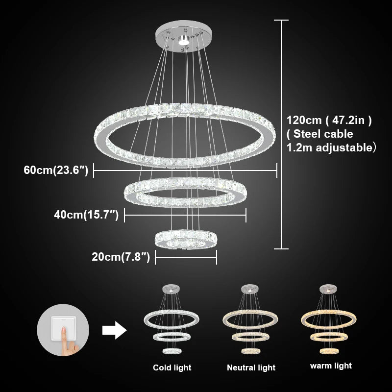 Crystal Chandelier – Modern Dimmable Dining Room Light