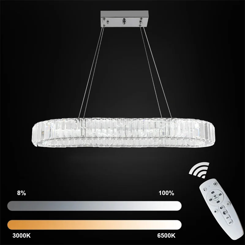 Crystal Chandelier – Modern Dimmable Dining Room Light