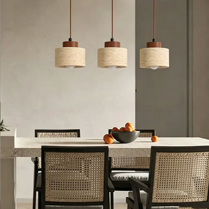 Wabi-Sabi Stone Pendant Lamp – Bedside Hanging Light