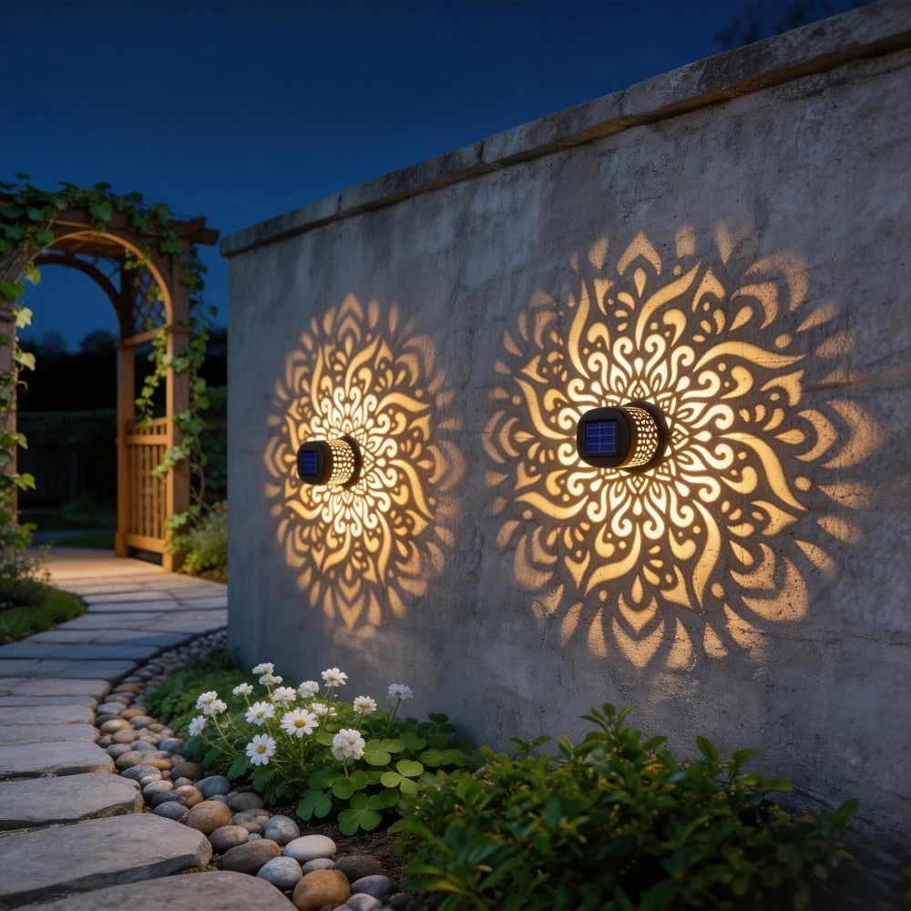 Solar Mandala Outdoor Wall Light