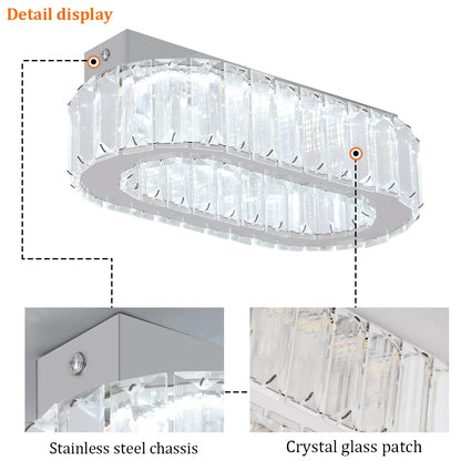 Crystal LED Ceiling Lamp – 3-Color Dimmable Light