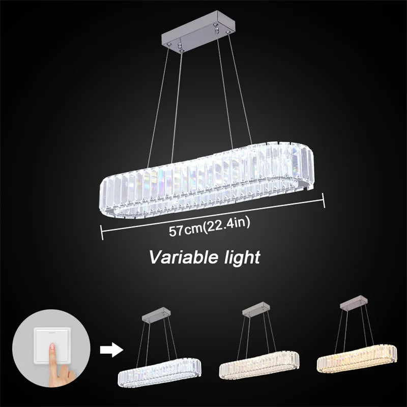 Crystal Chandelier – Modern Dimmable Dining Room Light