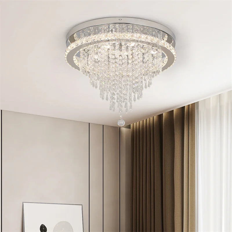 K9 Crystal Chandelier – Smart Dimmable, Flush Mount