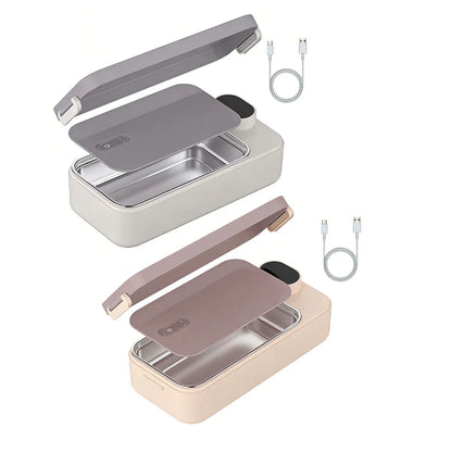 Stainless Steel Heating Lunch Box with Leak Proof Detachable Inner Container for Office Travel Hiking 26X12X7Cm