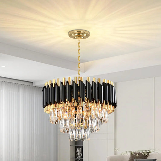 3-Tier Crystal Chandelier – Modern Dining Room Light