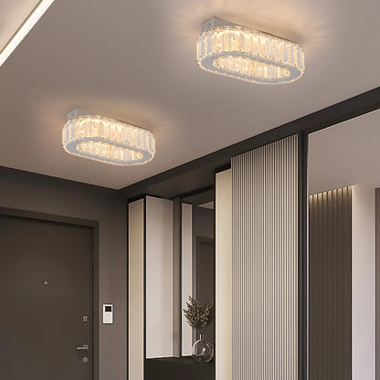 Crystal LED Ceiling Lamp – 3-Color Dimmable Light