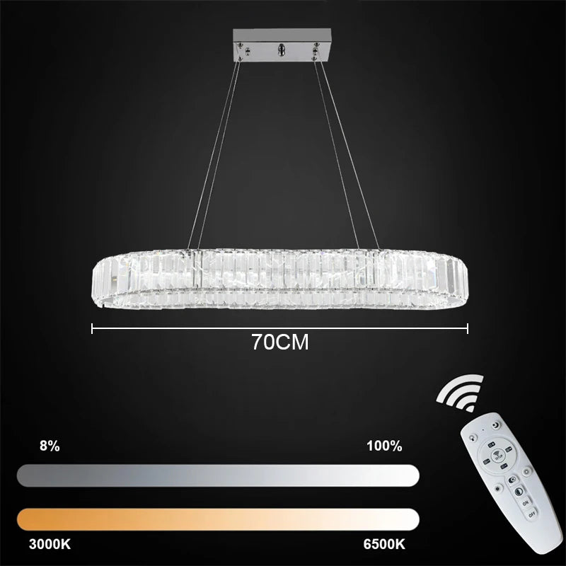 Crystal Chandelier – Modern Dimmable Dining Room Light